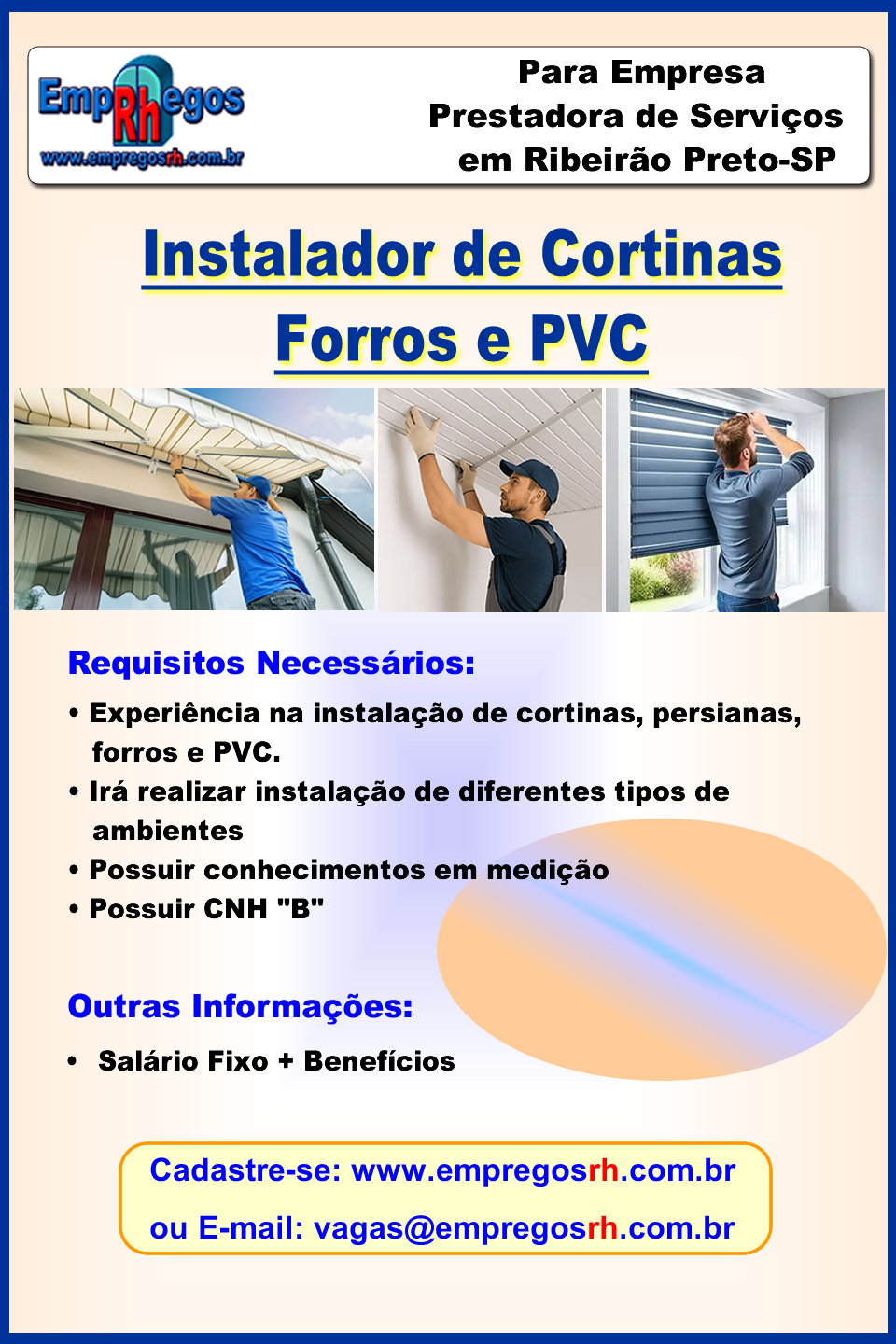 Instalador de Cortinas, Persianas, Forros e PVC