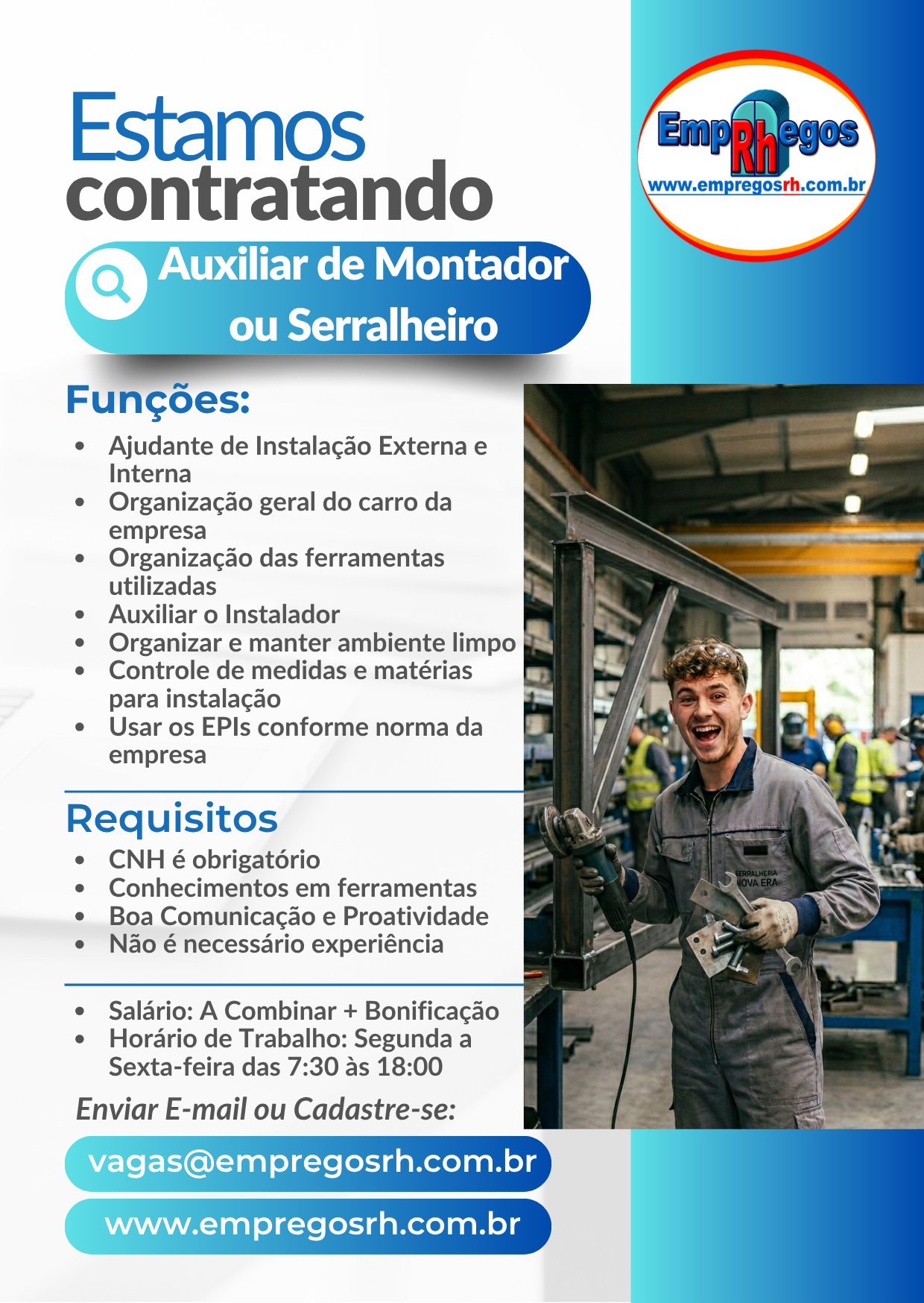 Auxiliar de Montador ou Serralheiro 